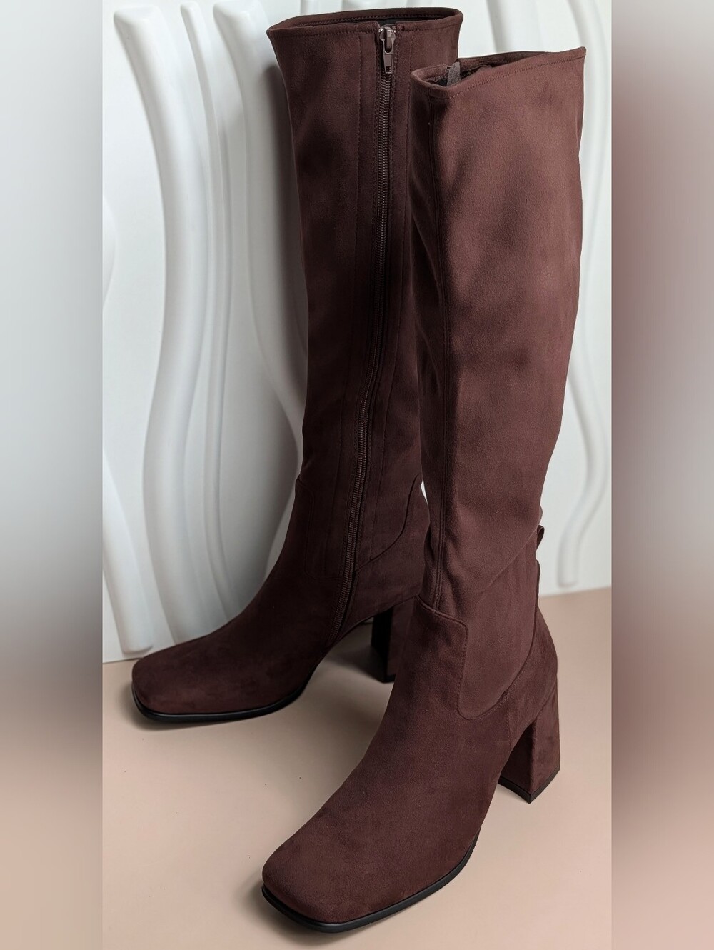 NIB Jeffrey Campbell Hotlava Knee High Boots Brown Suede Size 8 Sold Out